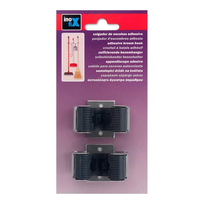 Inofix Colgador escobas adhesivo cromo mate 2055-7-000, metal, blister 2 unid. 1 Inofix Colgador escobas adhesivo cromo mate 2055-7-000, metal, blister 2 unid. 1