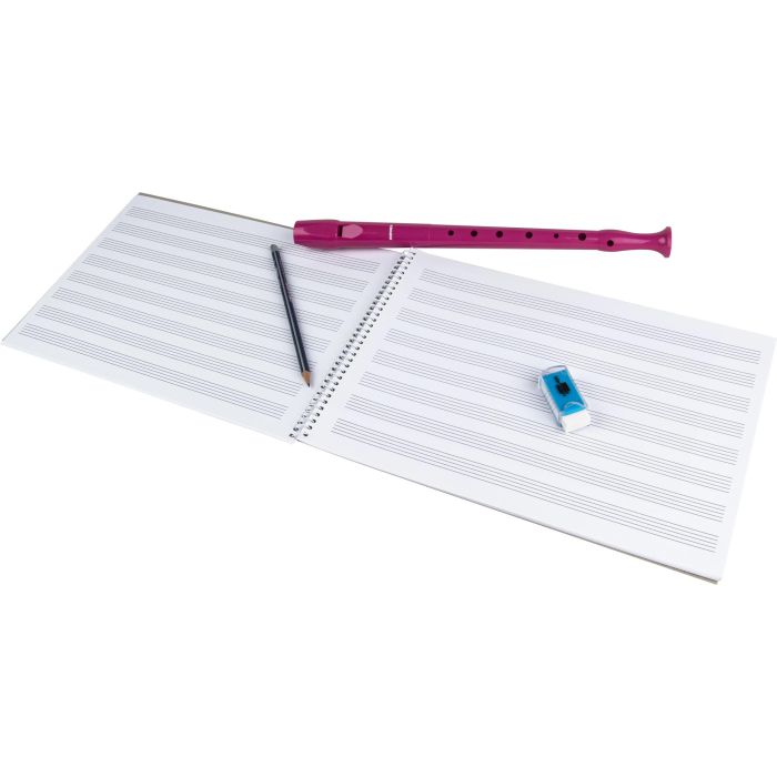 Liderpapel Bloc música pentagrama 3mm folio apaisado 100 g/m2 20 hojas 5