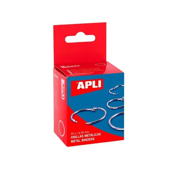 Apli Anillas Metálicas Articuladas Ø25 mm Caja 20 Ud Niqueladas Apli Anillas Metálicas Articuladas Ø25 mm Caja 20 Ud Niqueladas
