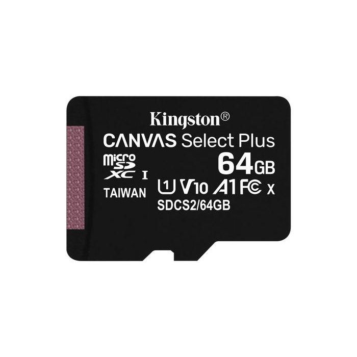 Kingston 64 GB, microSDXC, Class 10, UHS-I, 3.3 V, SD adapter 2 Kingston 64 GB, microSDXC, Class 10, UHS-I, 3.3 V, SD adapter 2
