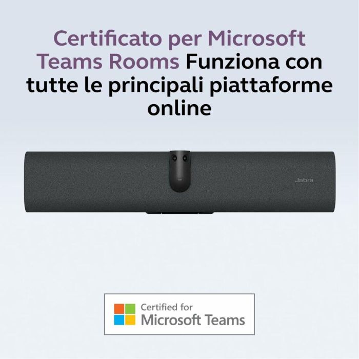 Jabra Panacast 40 VBS Bar Only - Cámara de Videoconferencia para Microsoft Teams Rooms, Zoom Rooms, Resolución 3840 x 1080, PTZ 4x, WiFi, Bluetooth 5.2, 6 Micrófonos, Negro