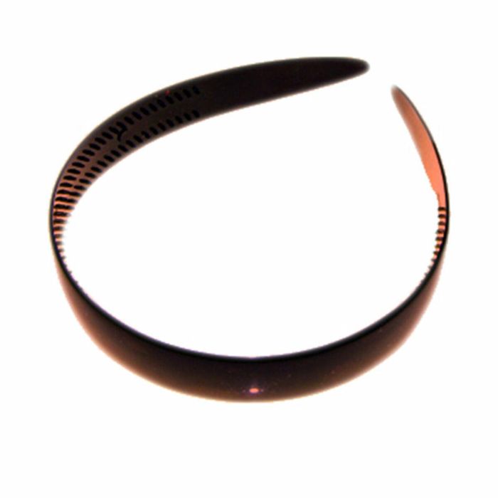 Inca Diadema Marrón Ancha y Lisa para Niños, Accesorio para el Cabello con Puas de Concha Francesa 2 cm - 1 Unidad