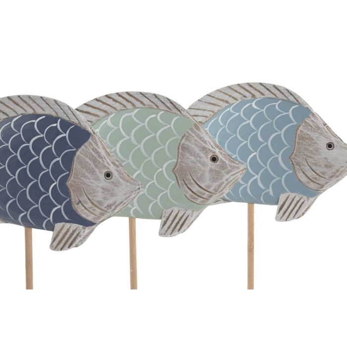 DKD Home Decor Figura Atlantico Azul Verde Resina 8 x 35.5 x 25 cm (6 Unidades)