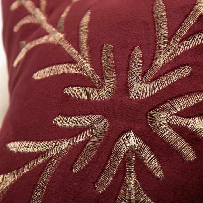 DKD Home Decor Cojin Navidad Tradicional Burdeos Blanco Polyester 10 x 37 x 35 cm (4 Unidades) 2