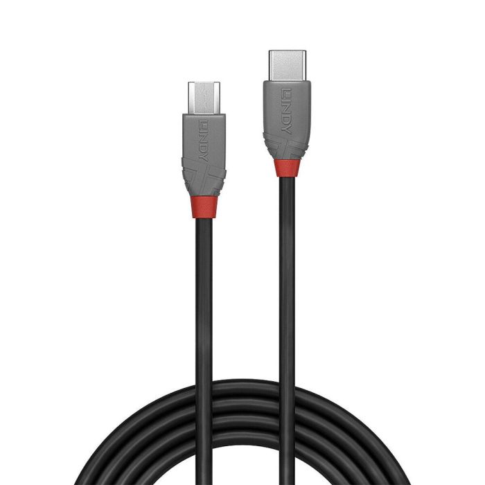 Lindy Cable USB 2.0 Tipo C a Micro-B 2m Anthra Line - Alto Rendimiento Profesional, Doble Blindaje, 480Mbps, Contactos de Oro 1
