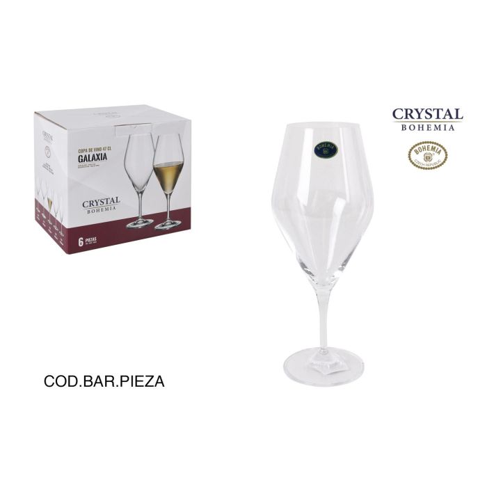 Bohemia Set de 6 Copas de Vino Colección Galaxia, 470 ml, 23 cm de Alto - Juego de Cristalería para Vinos (4 Cajas)
