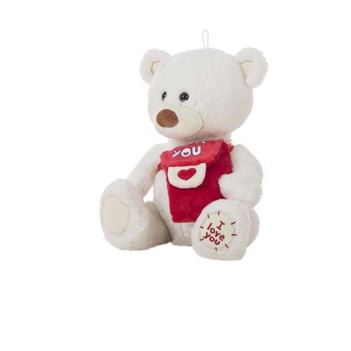 Peluche oso blanco mensajero 35cm.