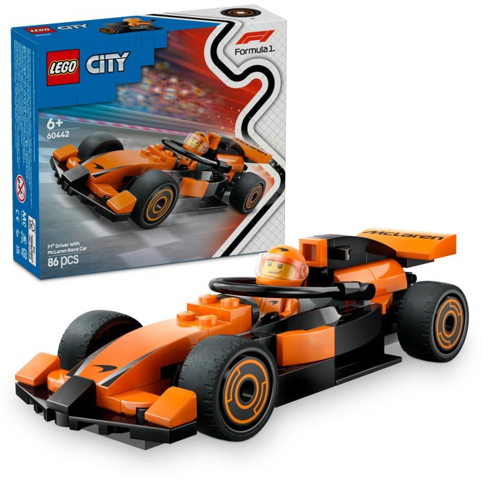 Lego City Juego de Construcción Coche McLaren Fórmula 1 con Piloto, para Niños 6+ Años 15 Lego City Juego de Construcción Coche McLaren Fórmula 1 con Piloto, para Niños 6+ Años 15
