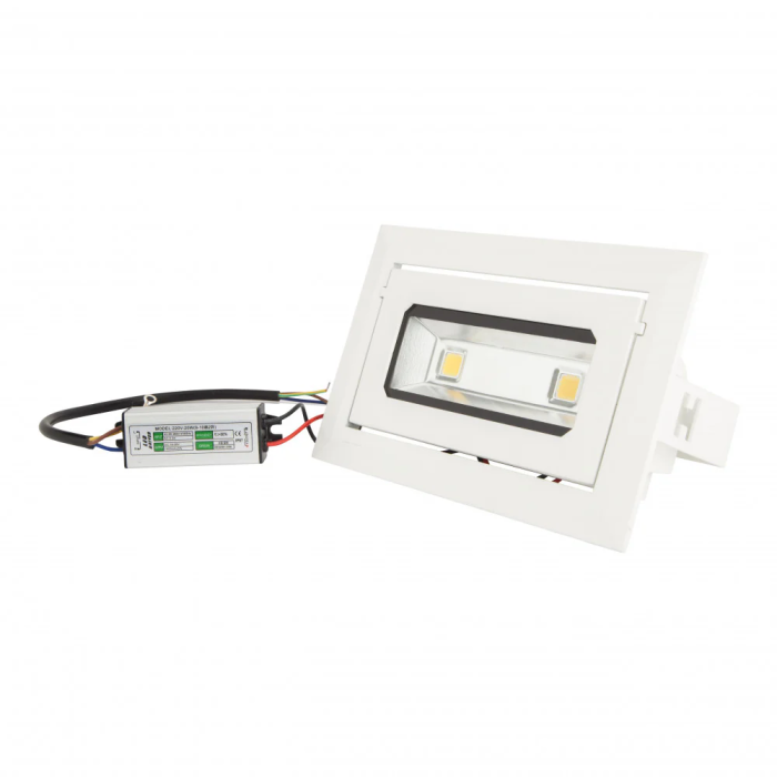 Downlight LED Rectangular Basculante 20W 1685Lm 2700ºK 40.000H [HO-DRECTBAS-20W-WW] 3