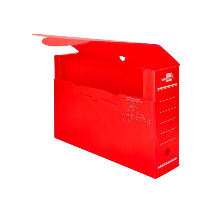 Caja Archivo Definitivo Plastico Liderpapel Rojo 387x275X105 mm 5 unidades 4