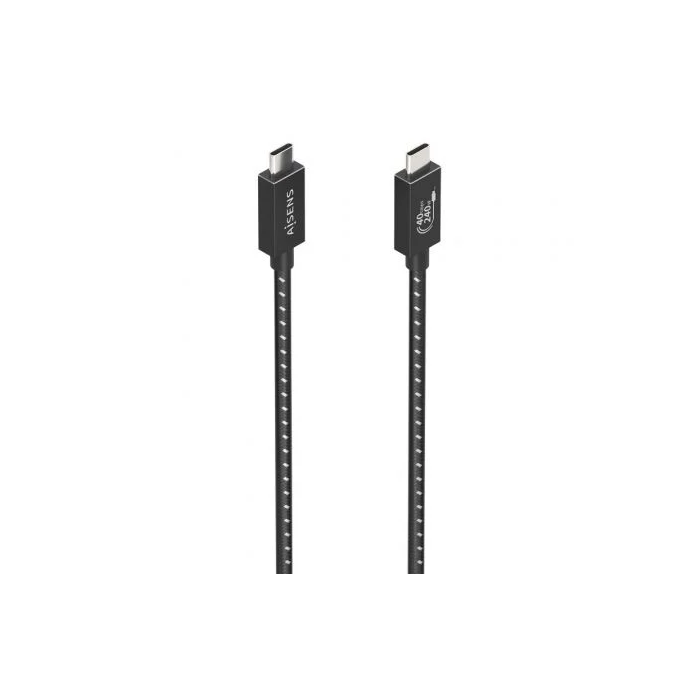 AISENS - CABLE USB4 GEN3x2 ALUMINIO 40GBPS 8K@60HZ 5A 48V 240W E-MARK, TIPO USB-C/M-USB-C/M, NEGRO, 1.0M