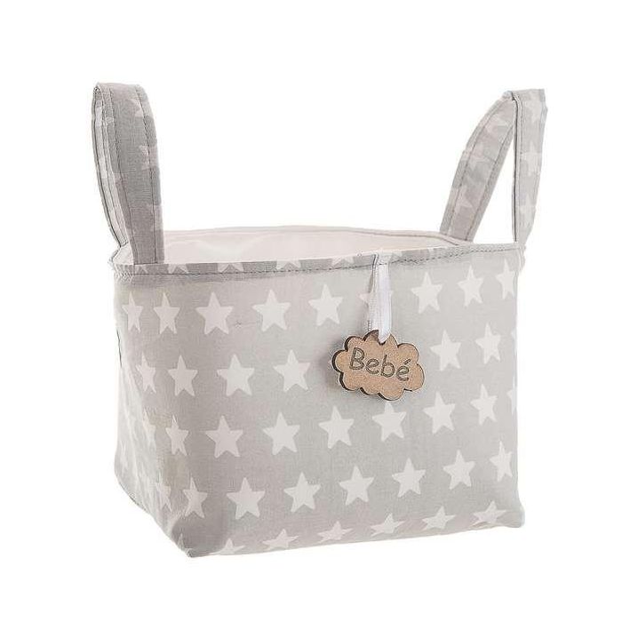 Cesta asas estrellas gris 17 x 13,5 x 20 cm Cesta asas estrellas gris 17 x 13,5 x 20 cm