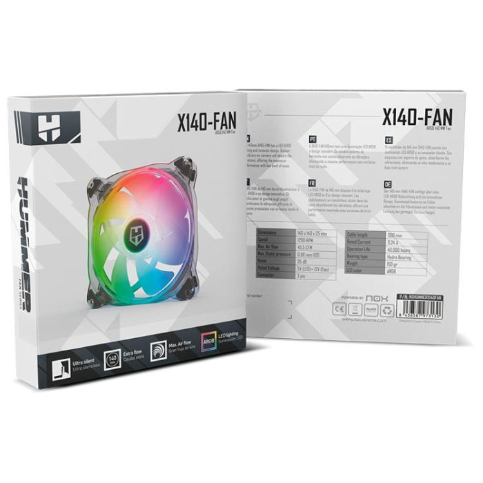 Ventilador Nox X140/ 14cm/ ARGB 5 Ventilador Nox X140/ 14cm/ ARGB 5