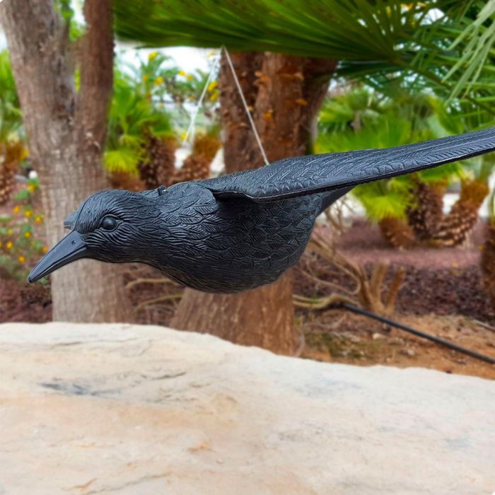 Edm Cuervo Volador Ahuyenta Pájaros Plástico Negro 58 cm para Jardín y Huertos 1