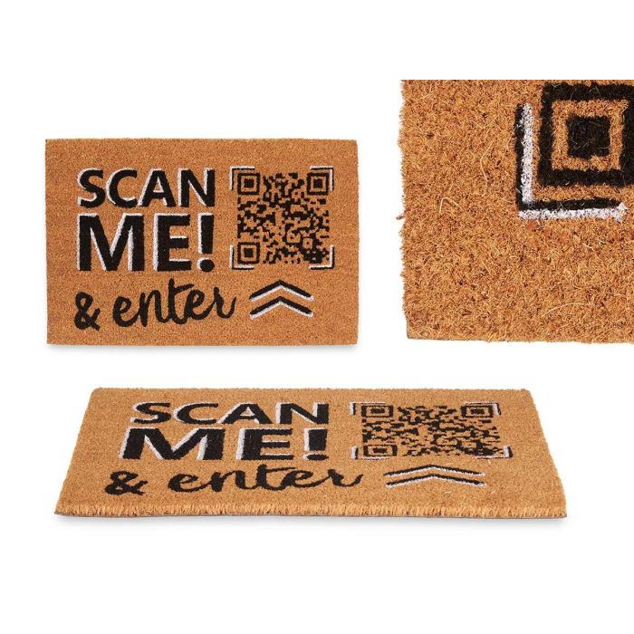 Felpudo Scan Me Giftdecor 60x40 cm, Fibra de coco y PVC, Varios colores (12 Unidades)