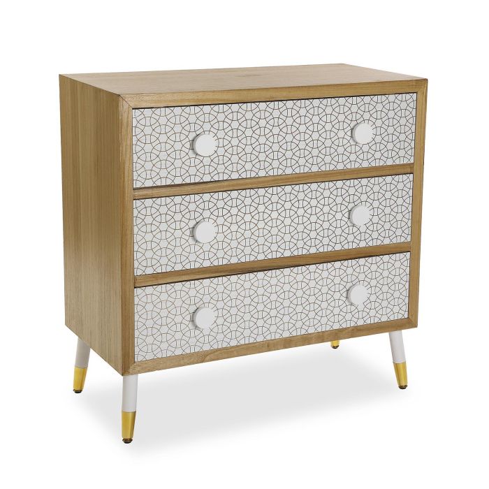 Cómoda 3 Cajones Dune Versa 40x80 cm - Madera MDF, Paulownia, Pino Cómoda 3 Cajones Dune Versa 40x80 cm - Madera MDF, Paulownia, Pino