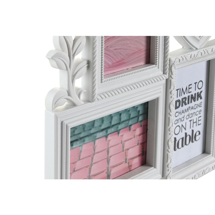 DKD Home Decor Marco Multifoto Romantico Blanco 2 x 34 x 49.5 cm con espacio para 6 fotos 1
