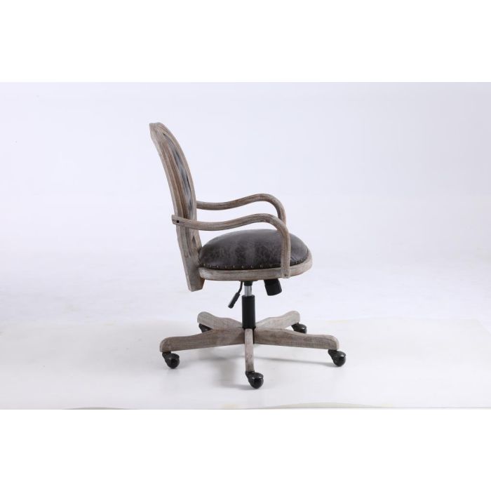 DKD Home Decor Silla de Oficina Marron Oscuro y Negro 50 x 88 x 52 cm con Ruedas y Ajuste de Altura 3