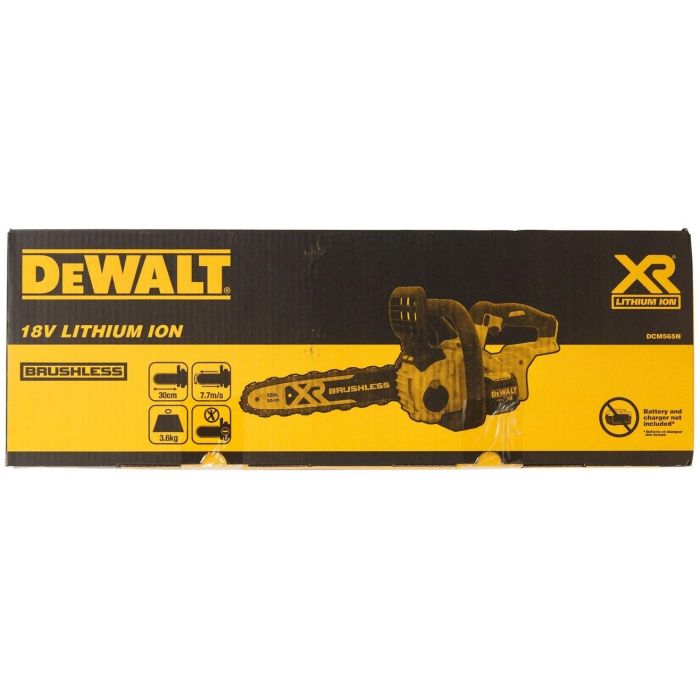 DEWALT DCM565N-XJ Motosierra a Batería 18V 5Ah con Hoja de 30 cm - Negro/Amarillo 4 DEWALT DCM565N-XJ Motosierra a Batería 18V 5Ah con Hoja de 30 cm - Negro/Amarillo 4
