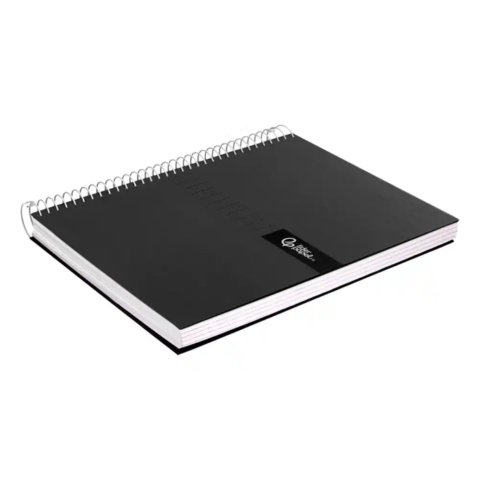 Liderpapel Cuaderno espiral A4 Crafty tapa forrada 80 hojas 90gr cuadro 4mm con margen color negro 4