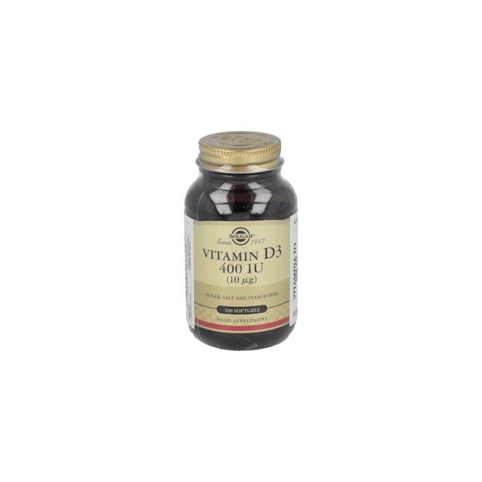 SOLGAR Vitamina D3 400 UI (10 mcg) de Aceite de Hígado de Pescado Colecalciferol, 100 Perlas Blandas