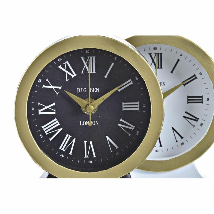 Reloj Sobremesa Chic DKD Home Decor Negro Blanco 6 x 13 x 12 cm (2 Unidades) 2 Reloj Sobremesa Chic DKD Home Decor Negro Blanco 6 x 13 x 12 cm (2 Unidades) 2