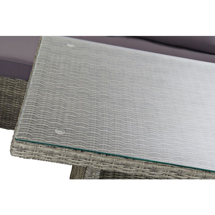 DKD Home Decor Sofá de Jardín y Terraza Gris 204x267x90 cm Set 4 Piezas Desmontable con Cojines Ratán Sintético 6 DKD Home Decor Sofá de Jardín y Terraza Gris 204x267x90 cm Set 4 Piezas Desmontable con Cojines Ratán Sintético 6