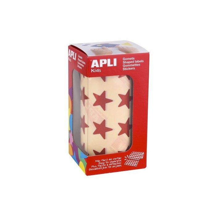 Gomets Apli Metalizados Rollo 59H Estrella Grande Rojo 1.416 Uds. (12053)