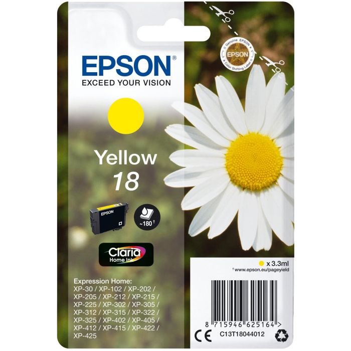 Epson Expression Home XP-102/205/305/405 Cartucho Amarillo nº18