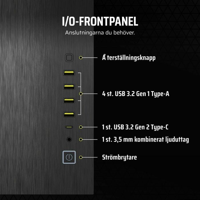 Corsair CC-9011283-WW Caja PC de torre media 6500X, aluminio negro/obsidiana 12 Corsair CC-9011283-WW Caja PC de torre media 6500X, aluminio negro/obsidiana 12