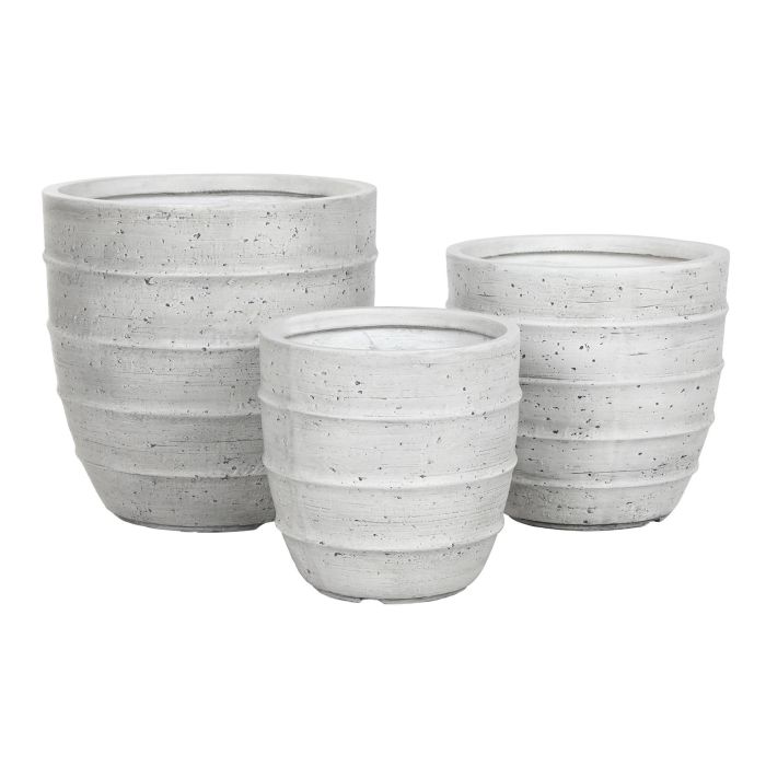 Macetero Terraza Y Jardin DKD Home Decor Gris 44.5 x 43.5 x 44.5 cm Set de 3 3