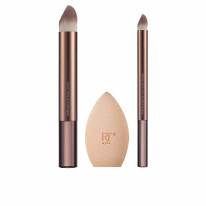 Real Techniques MakeupSaver Sponge + Brush Estuche 3 piezas - Brocha base RT 267, Brocha corrector RT 265, Esponja de maquillaje Real Techniques MakeupSaver Sponge + Brush Estuche 3 piezas - Brocha base RT 267, Brocha corrector RT 265, Esponja de maquillaje