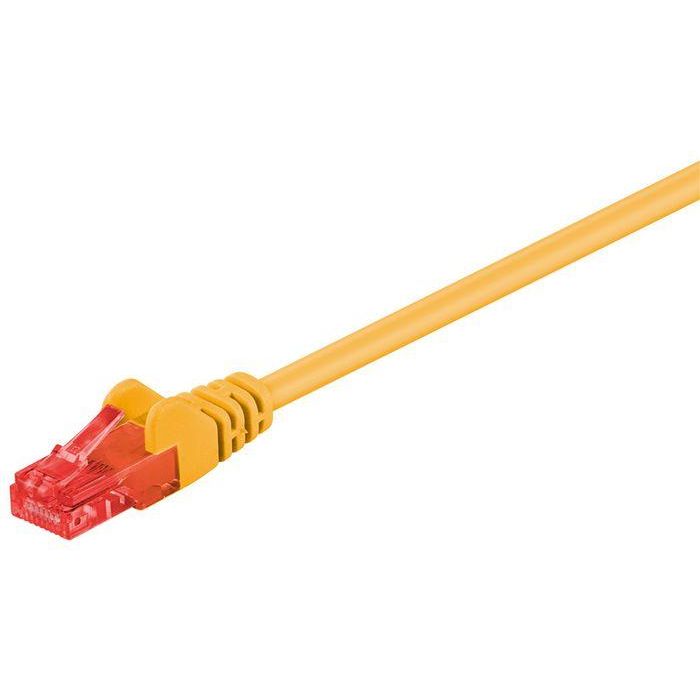 MicroConnect Cable de red CAT6 U/UTP, 0.25m, amarillo, para switch, módem, router o panel de parcheo