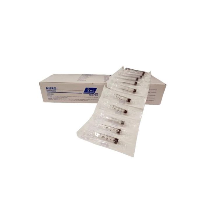 Nipro Jeringa Luer de 3 Cuerpos y 2 mL, Caja de 100 Unidades Nipro Jeringa Luer de 3 Cuerpos y 2 mL, Caja de 100 Unidades
