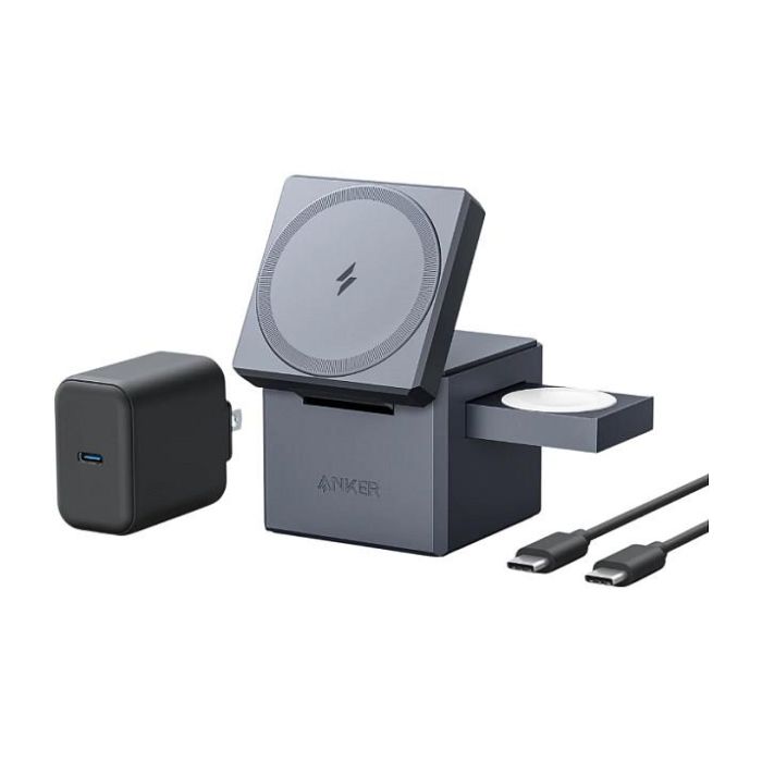 Anker Y1811G11 Cubo de Carga 3 en 1 MagSafe para iPhone, Apple Watch y AirPods, Carga Rápida 30W, Negro Anker Y1811G11 Cubo de Carga 3 en 1 MagSafe para iPhone, Apple Watch y AirPods, Carga Rápida 30W, Negro