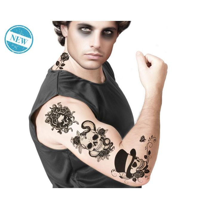 Tatuajes Halloween Blanco-Negro 0 Tatuajes Halloween Blanco-Negro 0