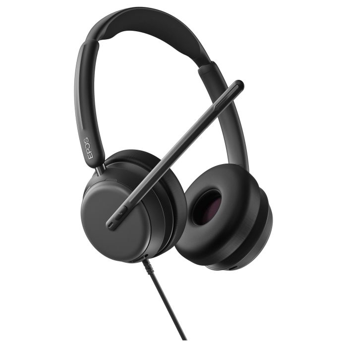 EPOS Auriculares Impact 860 ANC con Cancelación de Ruido Híbrida para Oficina/Centro de Llamadas, Conectividad Alámbrica USB-C, Color Negro