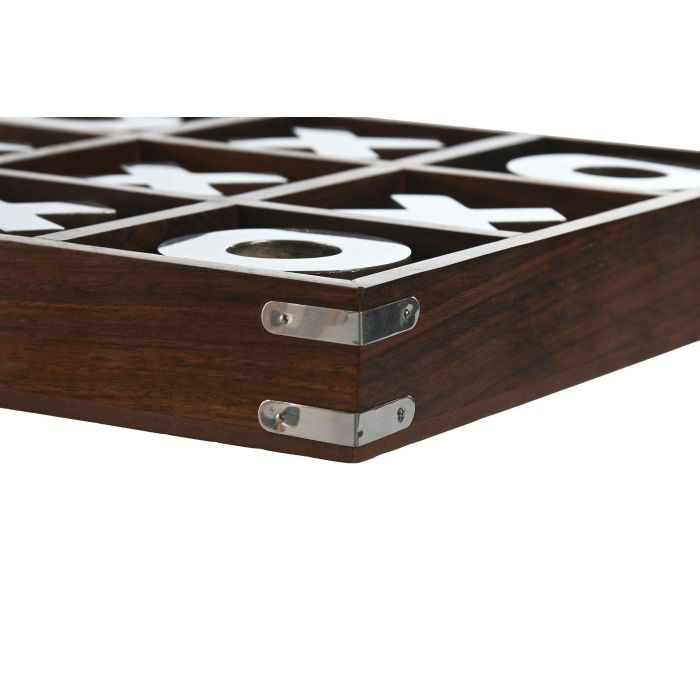 Juego Colonial DKD Home Decor Marron Plateado 25.7 x 4 x 25.7 cm (2 Unidades) 1 Juego Colonial DKD Home Decor Marron Plateado 25.7 x 4 x 25.7 cm (2 Unidades) 1