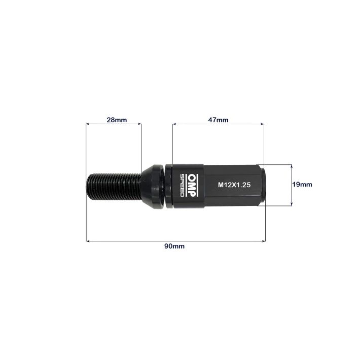 Omp Speed Juego De 20 Tornillos Con Protector De Aluminio De Colores M12x1.25 Llave De 17-19 Largo 28 mm Con Protector Negro OMPS09971201 1 Omp Speed Juego De 20 Tornillos Con Protector De Aluminio De Colores M12x1.25 Llave De 17-19 Largo 28 mm Con Protector Negro OMPS09971201 1