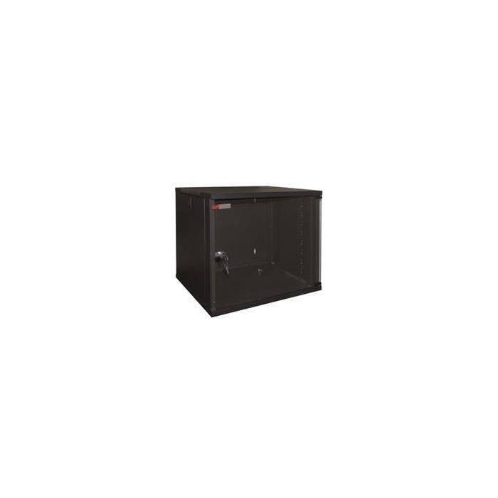 WP WPN-RWA-06604-B Armario Rack 6U Bastidor de Pared/Suelo Negro, Puerta Cristal con Cierre, Acero, 50kg, 540x450x310mm, IP20