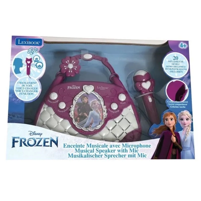 Lexibook THE SNOW QUEEN Bolso de mano con altavoz musical y micrófono - Entrada auxiliar 3.5mm 4