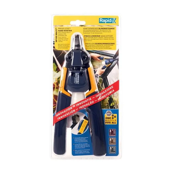 Rapid RP100 MULTI Alicates Remachadores para Aluminio y Acero Inoxidable (Blíster) 4 Rapid RP100 MULTI Alicates Remachadores para Aluminio y Acero Inoxidable (Blíster) 4