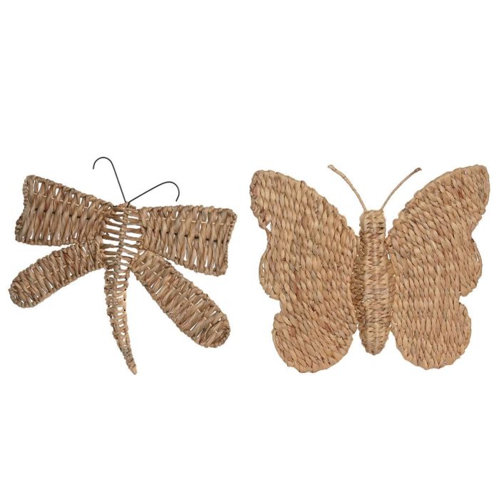 DKD Home Decor Decoración de Pared Shabby de Jacinto de Agua y Metal Natural 44 x 4 x 46 cm (2 Unidades) 0 DKD Home Decor Decoración de Pared Shabby de Jacinto de Agua y Metal Natural 44 x 4 x 46 cm (2 Unidades) 0