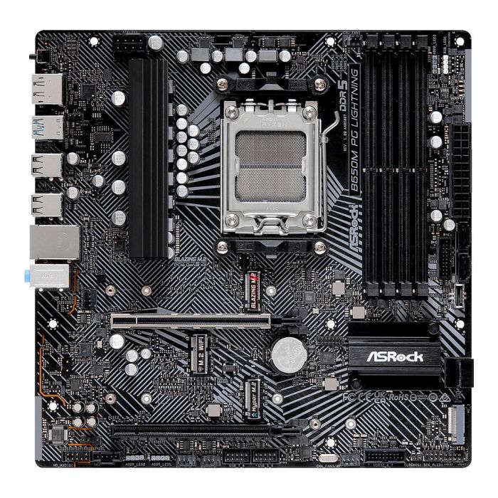 ASRock 90-MXBMV0-A0UAYZ Placa Base B650M PG Lightning, Socket AM5, AMD B650 Chipset, Micro ATX, DDR5 2