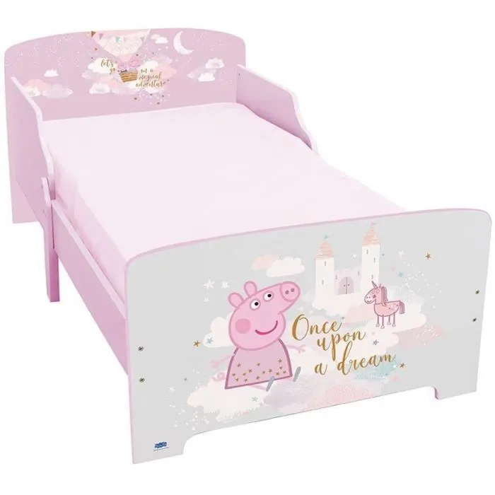 Fun House Cama Infantil Peppa Pig Dream, Iluminado con Lattes, Box Spring, 140 x 70 cm
