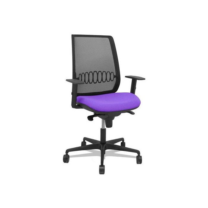 Silla Piqueras Y Crespo Alares Brazos Regulables Ergonomica Mecanismo Sincro Respaldo Malla Negra Asiento Tapizado Bali Lila