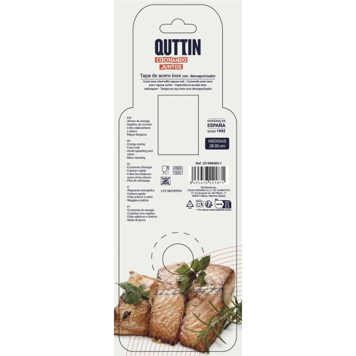 Tapa de acero inoxidable Quttin 28-30-32 cm (12 Unidades) 3 Tapa de acero inoxidable Quttin 28-30-32 cm (12 Unidades) 3