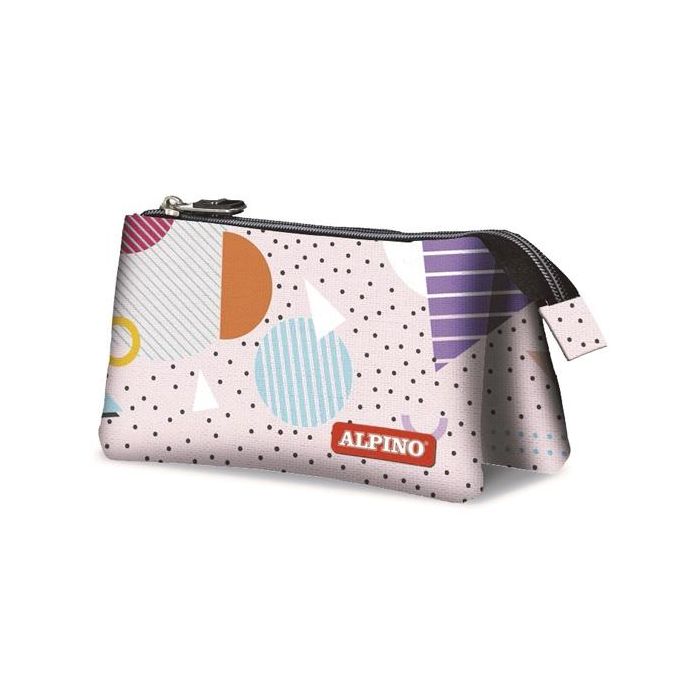 Alpino Estuche Geometric 3 Compartimentos 22x11X3,5 cm Multicolor