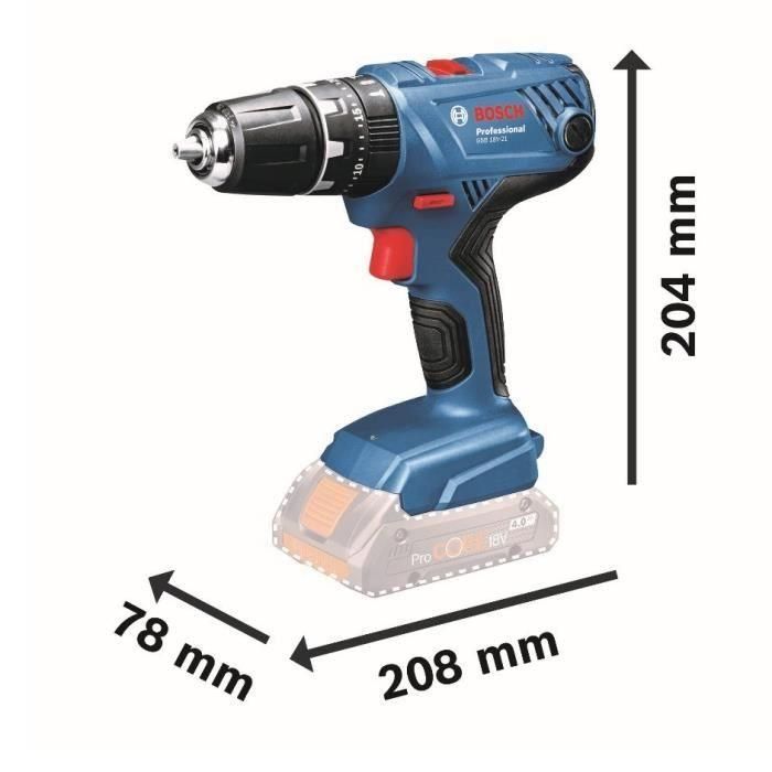 Percusiones Drill Bosch Professional GSB 18V- 21 + 2 baterías 2.0AH + Gal 1820 LC Charger 1 Percusiones Drill Bosch Professional GSB 18V- 21 + 2 baterías 2.0AH + Gal 1820 LC Charger 1