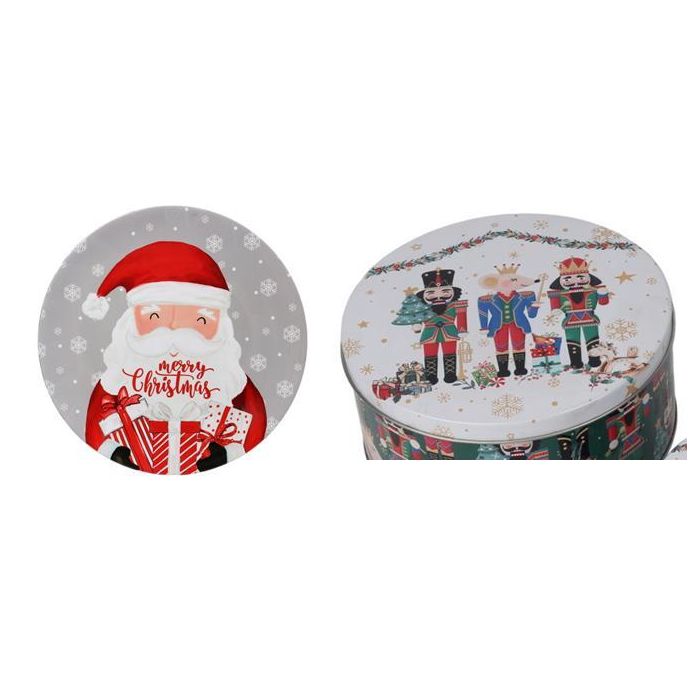 DKD Home Decor Centro Mesa Navidad Tradicional Multicolor de PP 33 x 33 x 1.5 cm Pack 12 Unidades